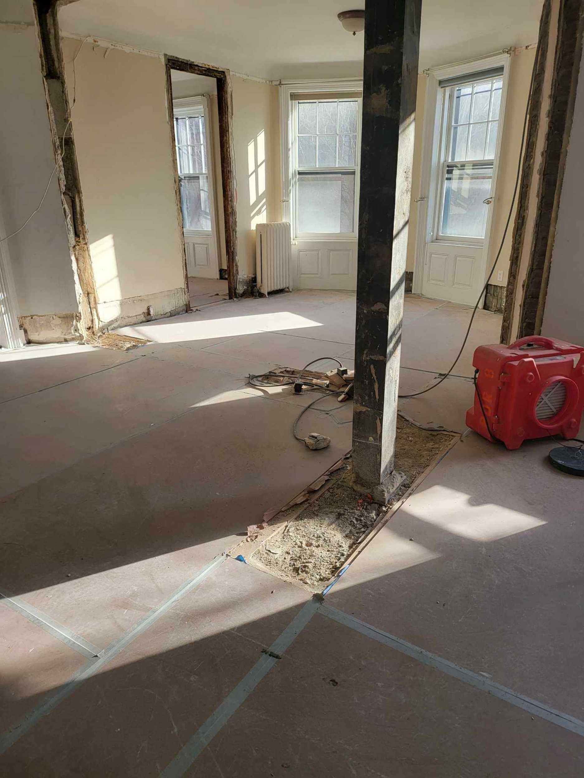 Pre-renovation or in-progress view of a pre-war co-op combination renovation at 61 Pierrepont Street in Brooklyn Heights, Brooklyn, by Gallery KBNY (view 8)