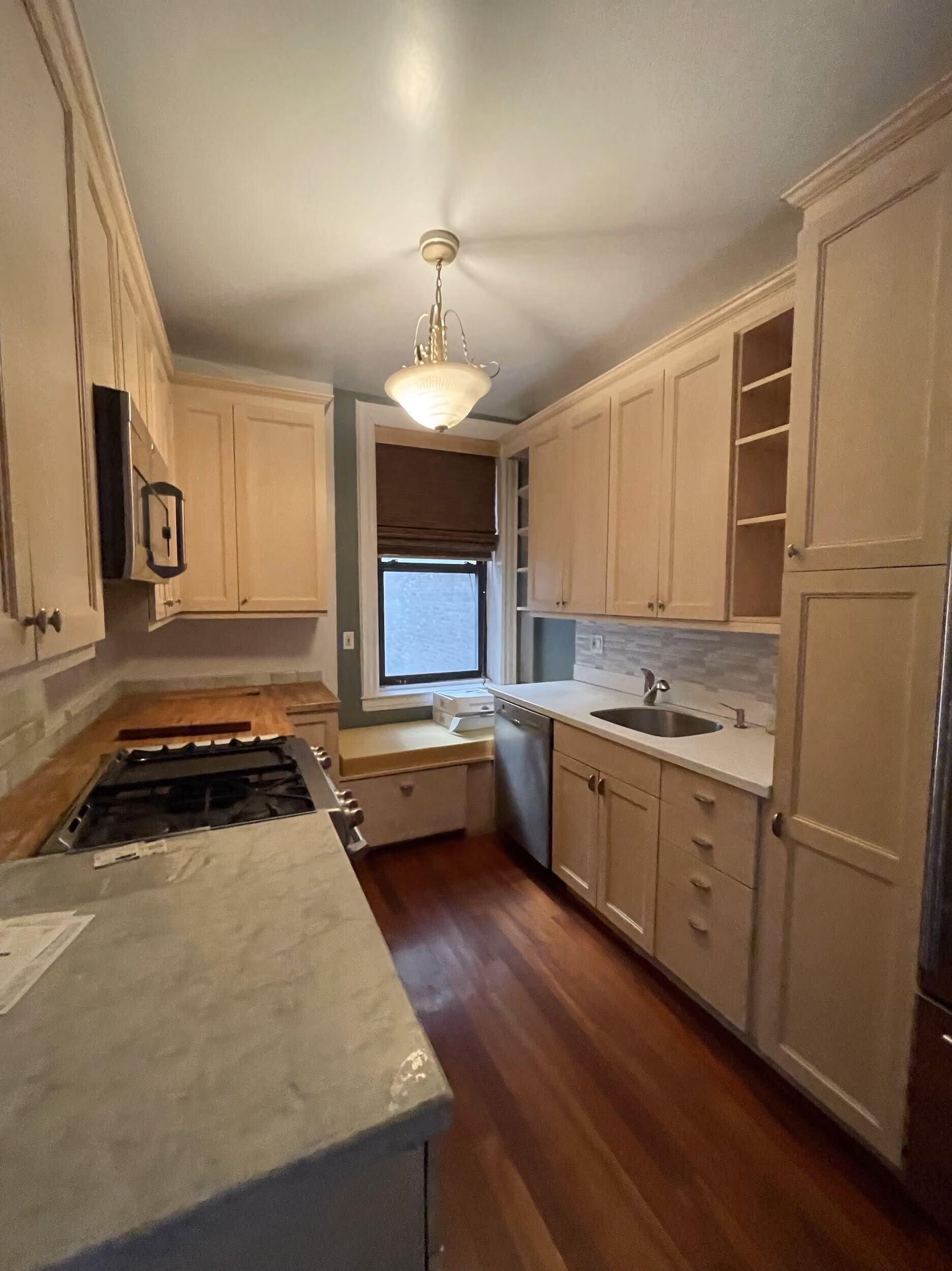 Interior before a pre-war co-op combination renovation at 61 Pierrepont Street in Brooklyn Heights, Brooklyn, by Gallery KBNY (view 1)