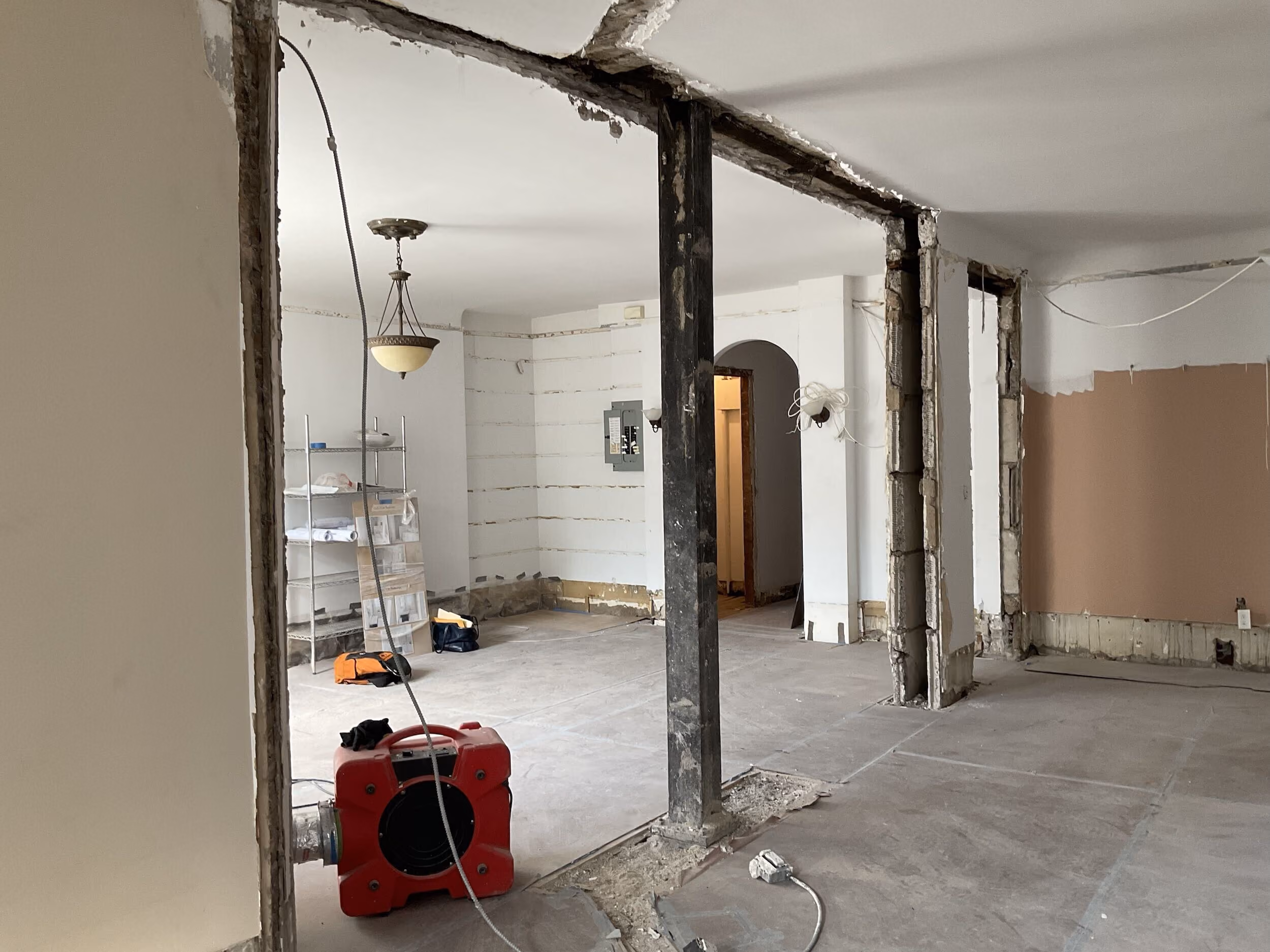 Pre-renovation or in-progress view of a pre-war co-op combination renovation at 61 Pierrepont Street in Brooklyn Heights, Brooklyn, by Gallery KBNY (view 5)