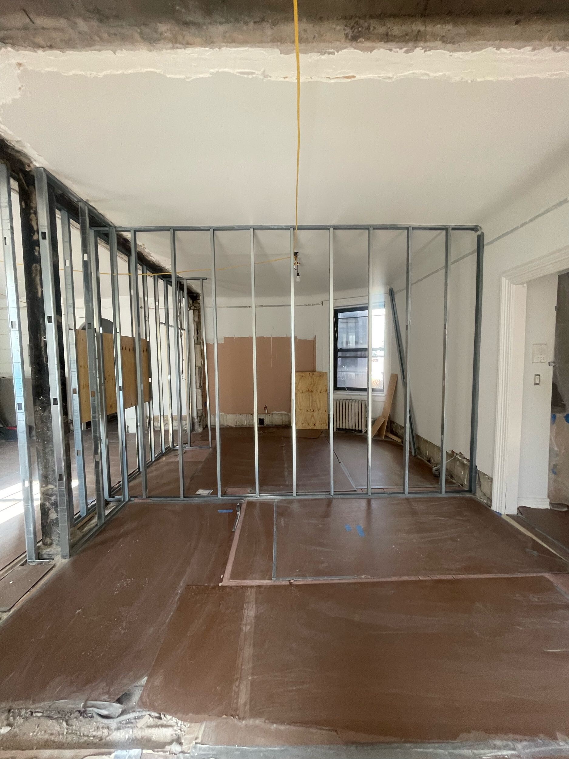 Pre-renovation or in-progress view of a pre-war co-op combination renovation at 61 Pierrepont Street in Brooklyn Heights, Brooklyn, by Gallery KBNY (view 7)