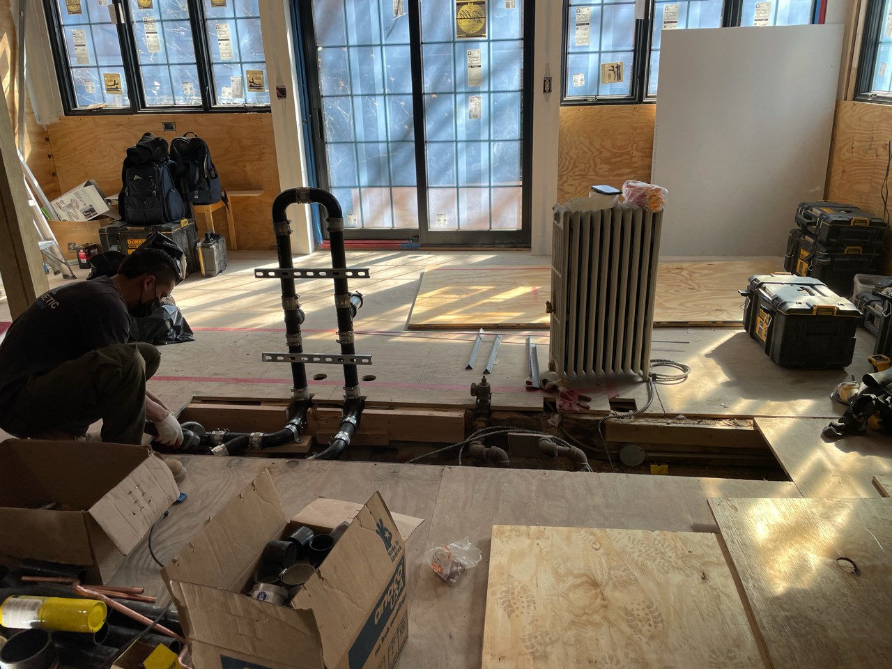 Pre-renovation or in-progress view of a kitchen renovation at Sherman Street in Brooklyn, by Gallery KBNY (view 7)