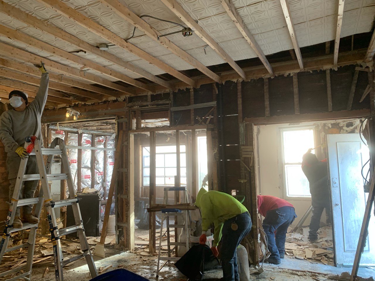 Pre-renovation or in-progress view of a kitchen renovation at Sherman Street in Brooklyn, by Gallery KBNY (view 2)