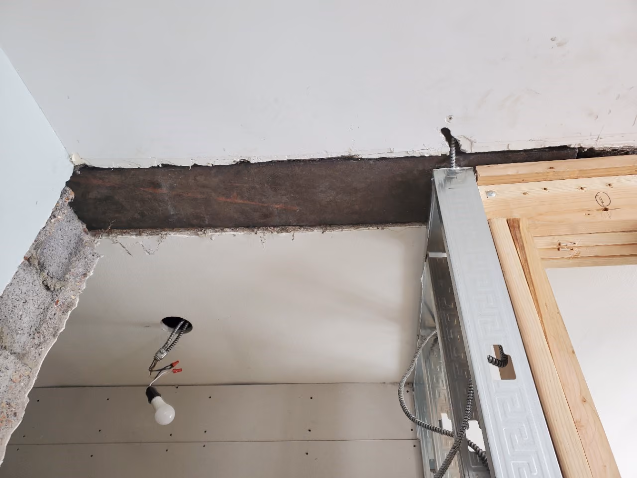 Pre-renovation or in-progress view of a pre-war co-op combination renovation at 180 Thompson Street in Greenwich Village, Manhattan, by Gallery KBNY (view 11)