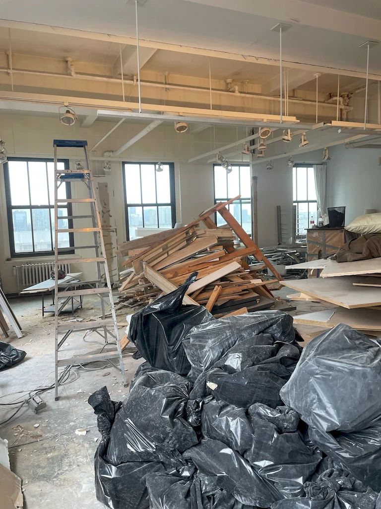 Pre-renovation or in-progress view of a co-op loft renovation at 335 Greenwich Street in Tribeca, Manhattan, by Gallery KBNY (view 5)