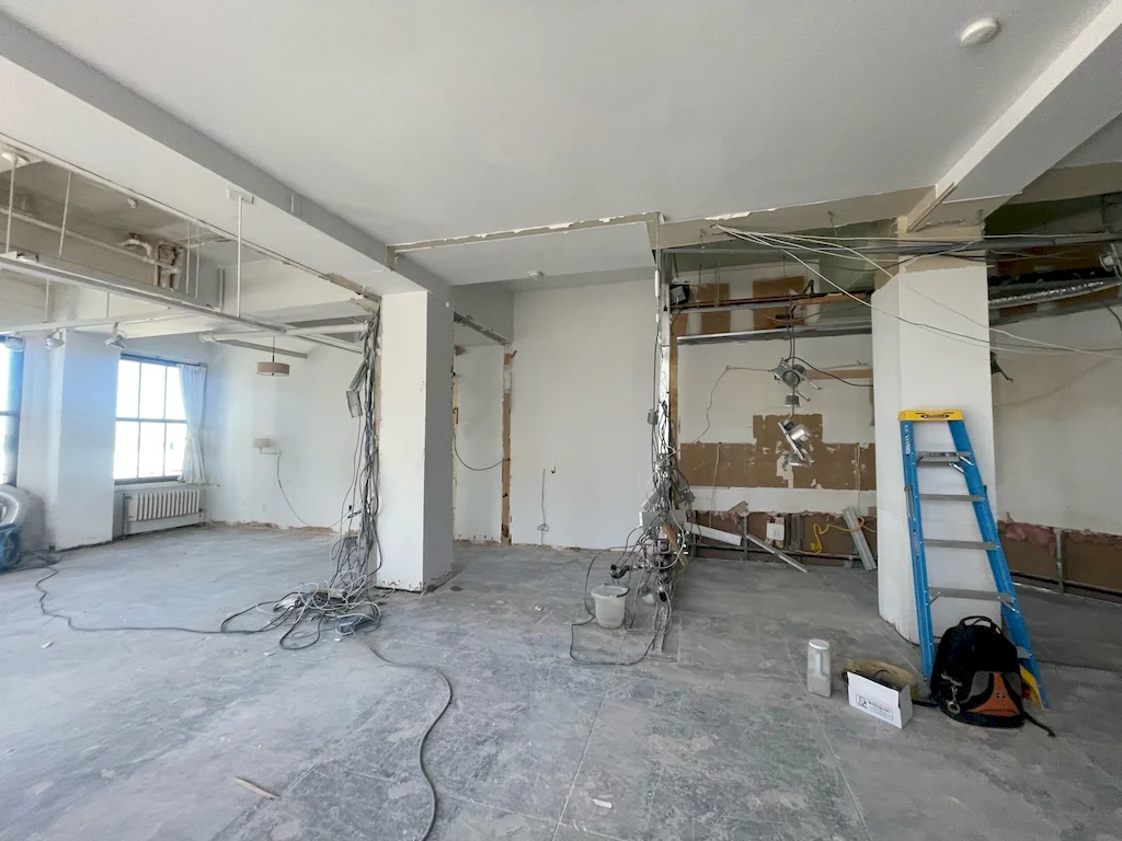 Pre-renovation or in-progress view of a co-op loft renovation at 335 Greenwich Street in Tribeca, Manhattan, by Gallery KBNY (view 9)