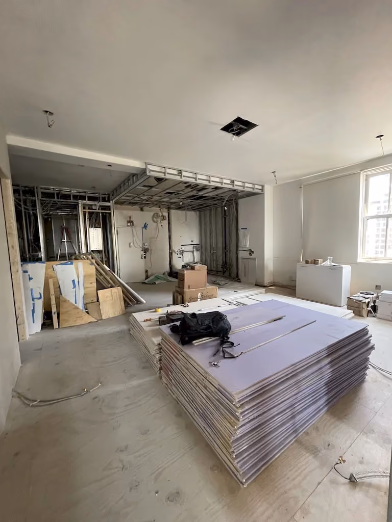 Pre-renovation or in-progress view of a co-op loft renovation at 335 Greenwich Street in Tribeca, Manhattan, by Gallery KBNY (view 11)