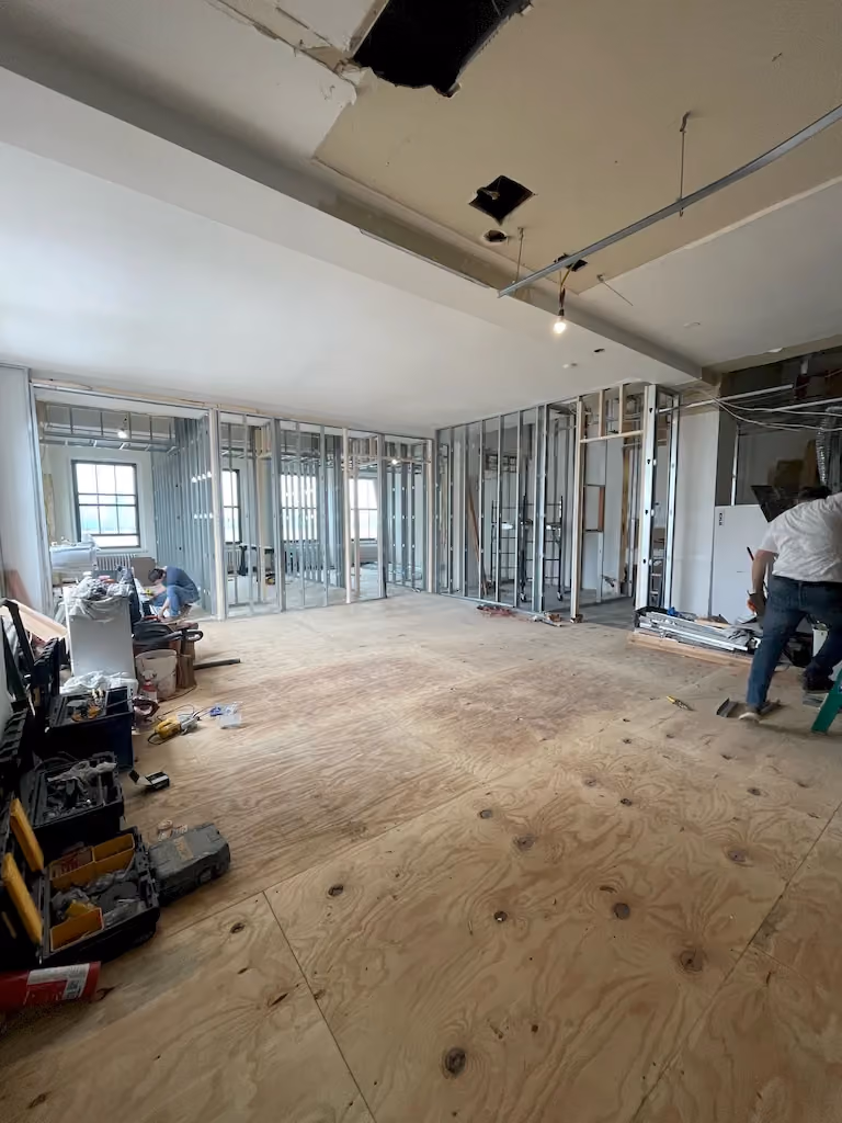 Pre-renovation or in-progress view of a co-op loft renovation at 335 Greenwich Street in Tribeca, Manhattan, by Gallery KBNY (view 7)