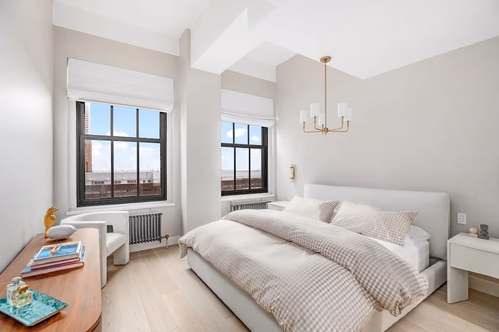 Renovated interior of a co-op loft at 335 Greenwich Street in Tribeca, Manhattan, by Gallery KBNY (continued view 1)