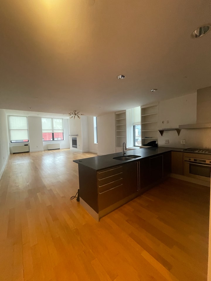 Interior before a condo renovation at The Hit Factory at 421 West 54th Street in Midtown, Manhattan, by Gallery KBNY (view 1)