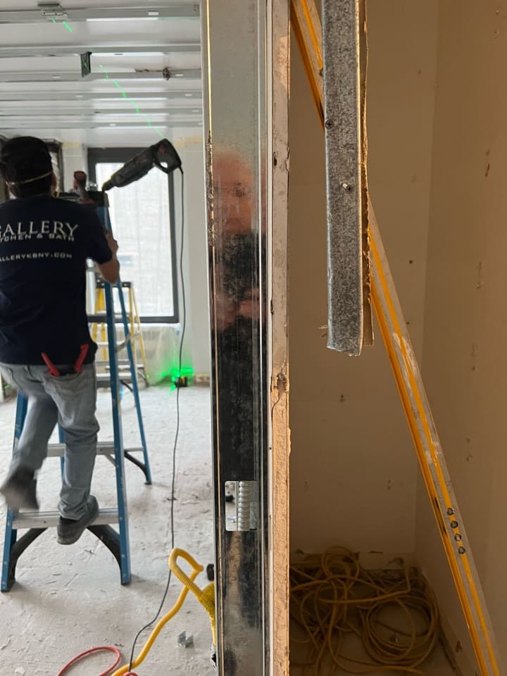 Pre-renovation or in-progress view of a post-war condo renovation at The Coronado at 155 West 70th Street in Lincoln Square, Manhattan, by Gallery KBNY (view 5)
