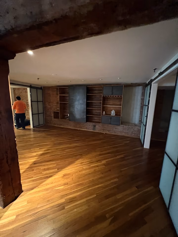Pre-renovation or in-progress view of a pre-war co-op loft renovation at 466 Washington Street in Tribeca, Manhattan, by Gallery KBNY (view 2)