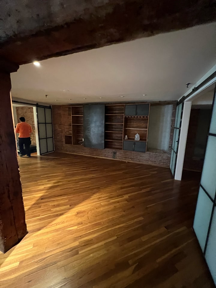 Pre-renovation or in-progress view of a pre-war co-op loft renovation at 466 Washington Street in Tribeca, Manhattan, by Gallery KBNY (view 2)