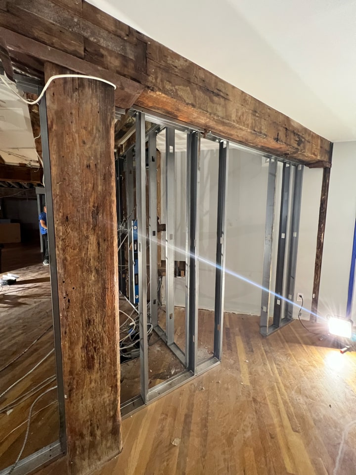 Pre-renovation or in-progress view of a pre-war co-op loft renovation at 466 Washington Street in Tribeca, Manhattan, by Gallery KBNY (view 15)