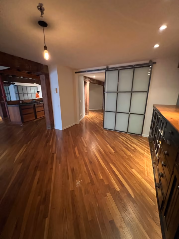 Pre-renovation or in-progress view of a pre-war co-op loft renovation at 466 Washington Street in Tribeca, Manhattan, by Gallery KBNY (view 6)
