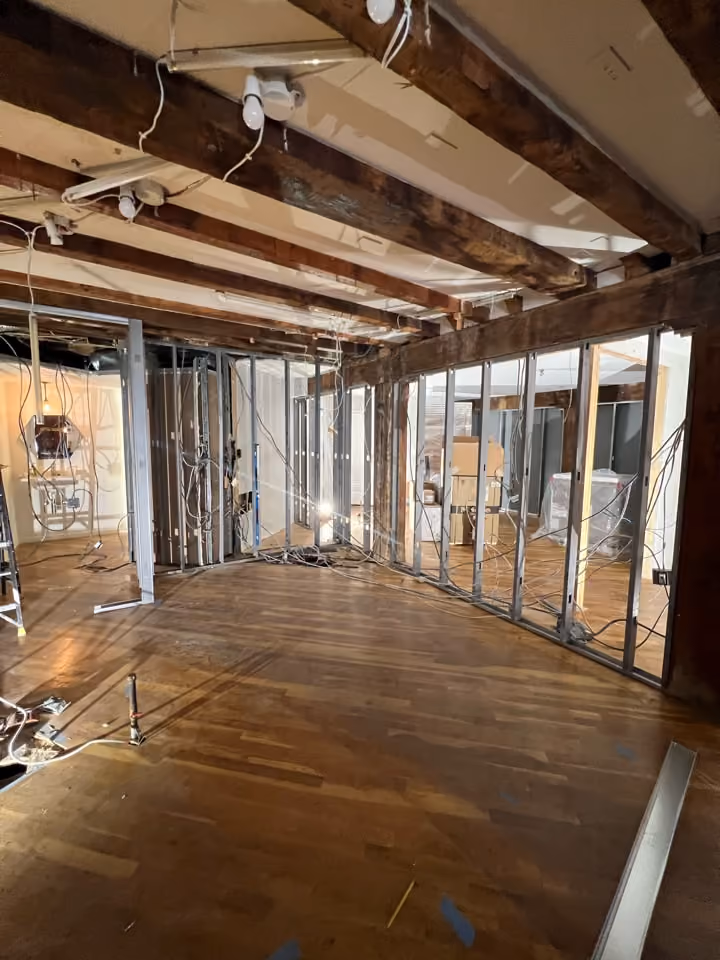 Pre-renovation or in-progress view of a pre-war co-op loft renovation at 466 Washington Street in Tribeca, Manhattan, by Gallery KBNY (view 16)