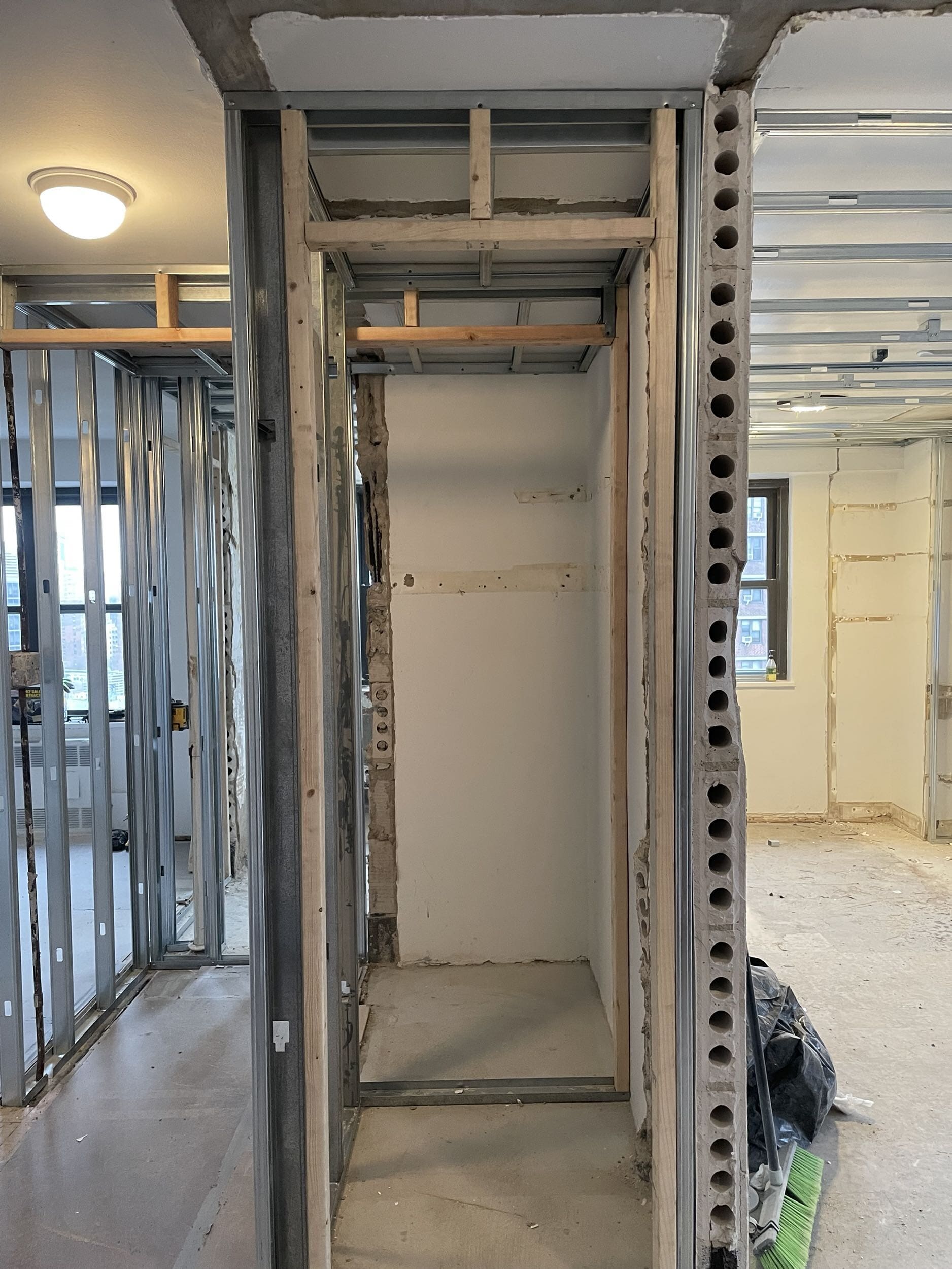 Construction in progress during a post-war co-op renovation at 413 Grand Street on the Lower East Side, Manhattan, by Gallery KBNY (view 9)