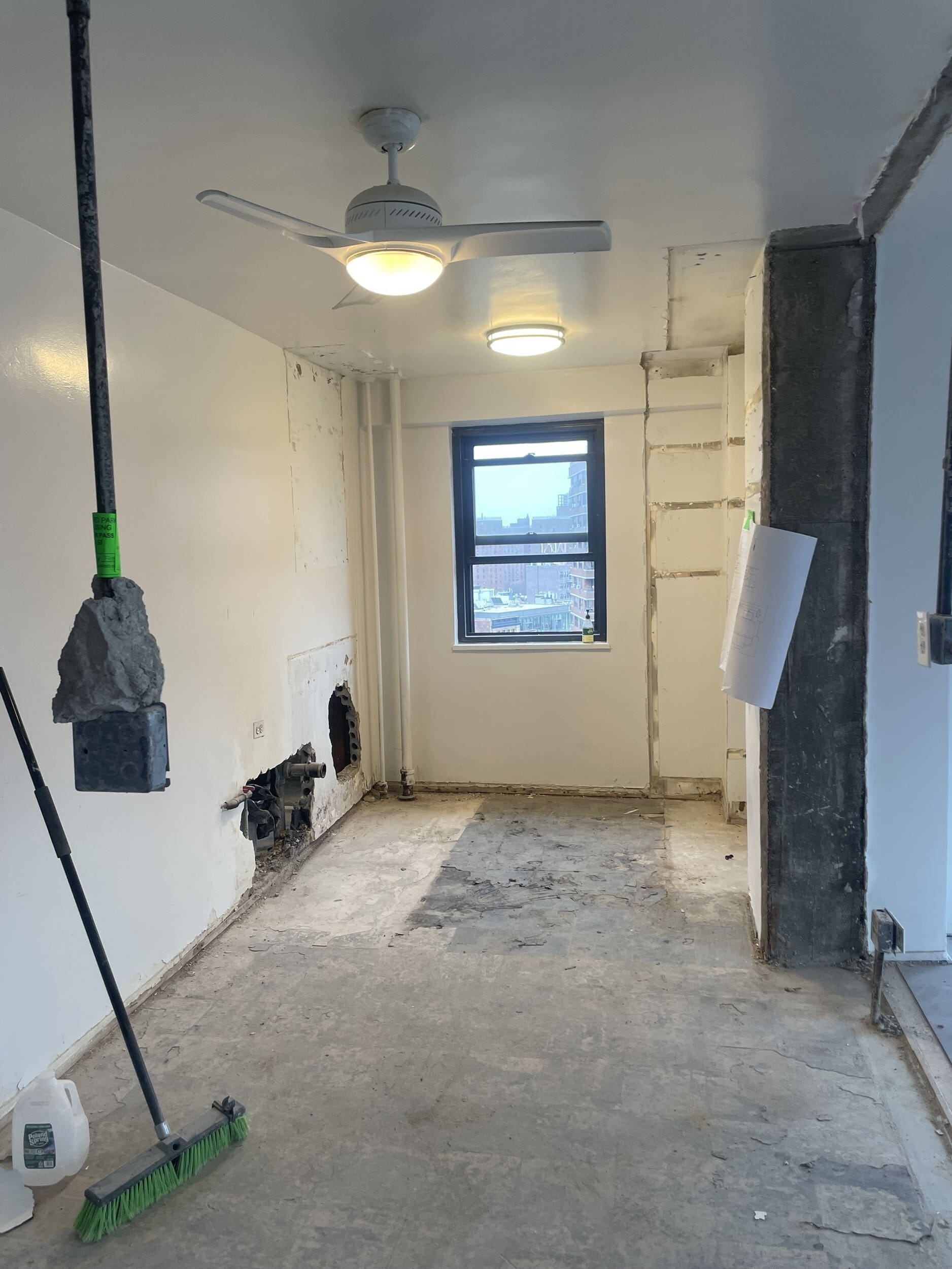 Construction in progress during a post-war co-op renovation at 413 Grand Street on the Lower East Side, Manhattan, by Gallery KBNY (view 5)
