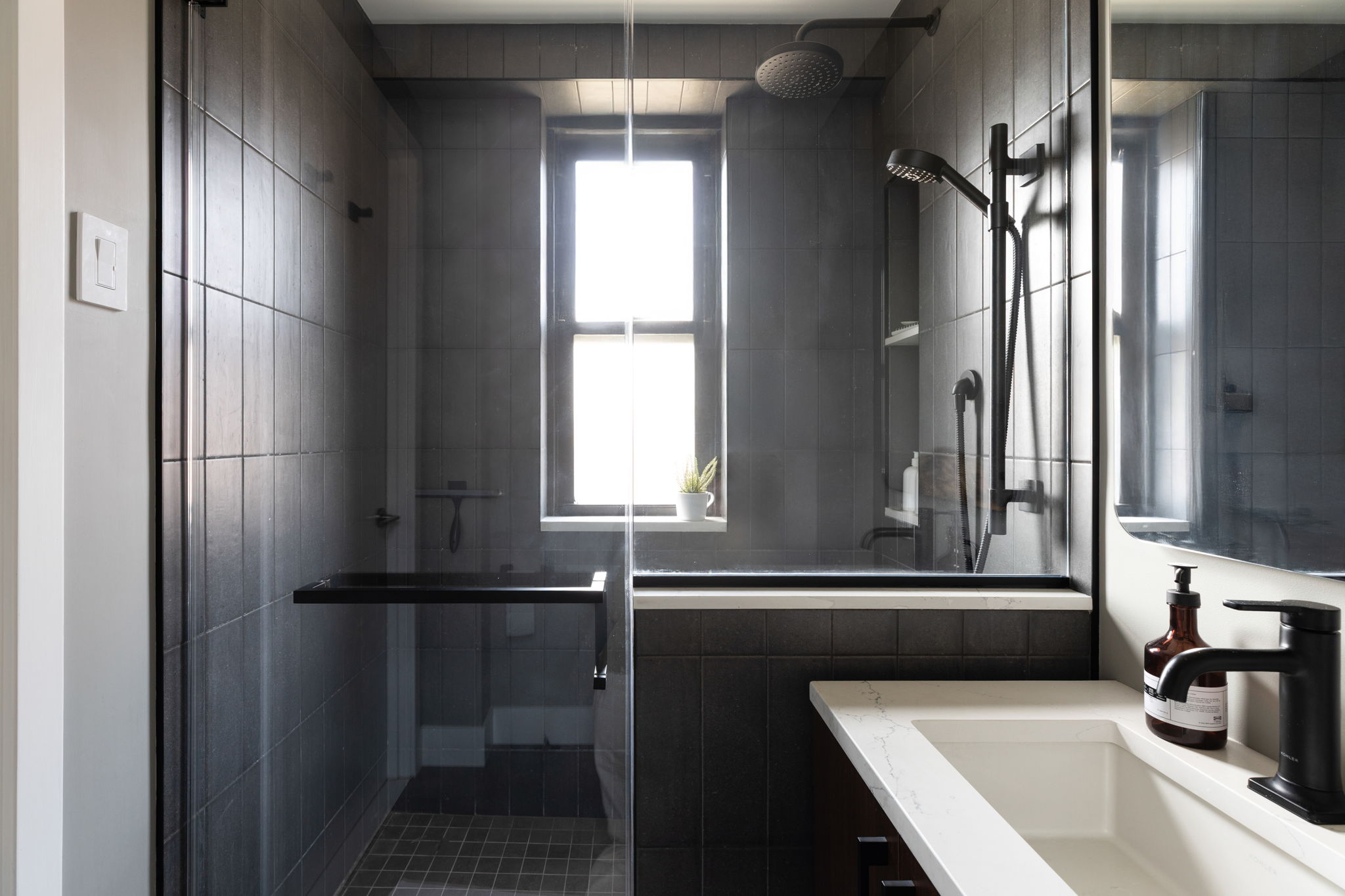 Renovated interior of a post-war co-op at 413 Grand Street on the Lower East Side, Manhattan, by Gallery KBNY (continued view 3)