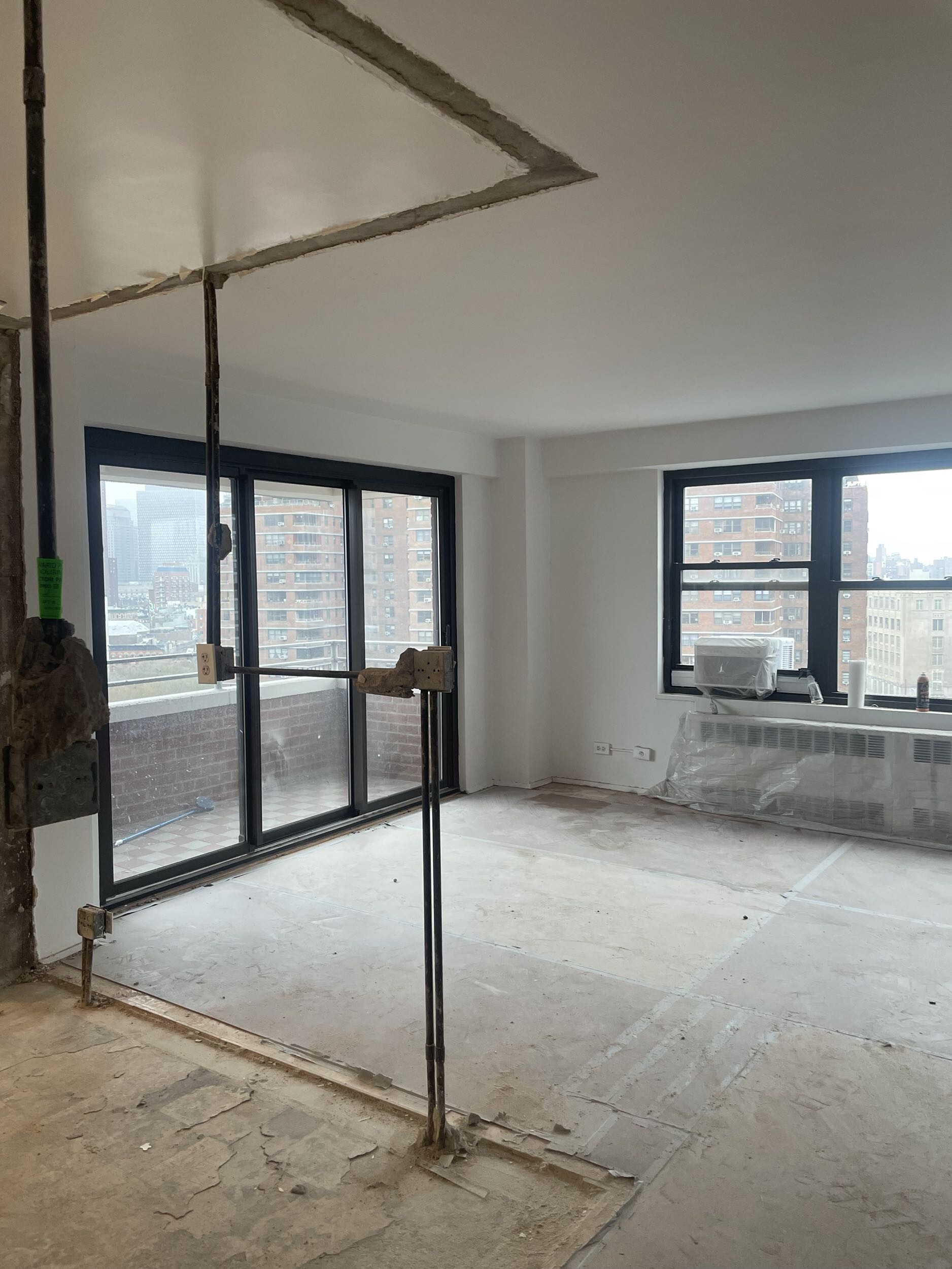 Construction in progress during a post-war co-op renovation at 413 Grand Street on the Lower East Side, Manhattan, by Gallery KBNY (view 6)