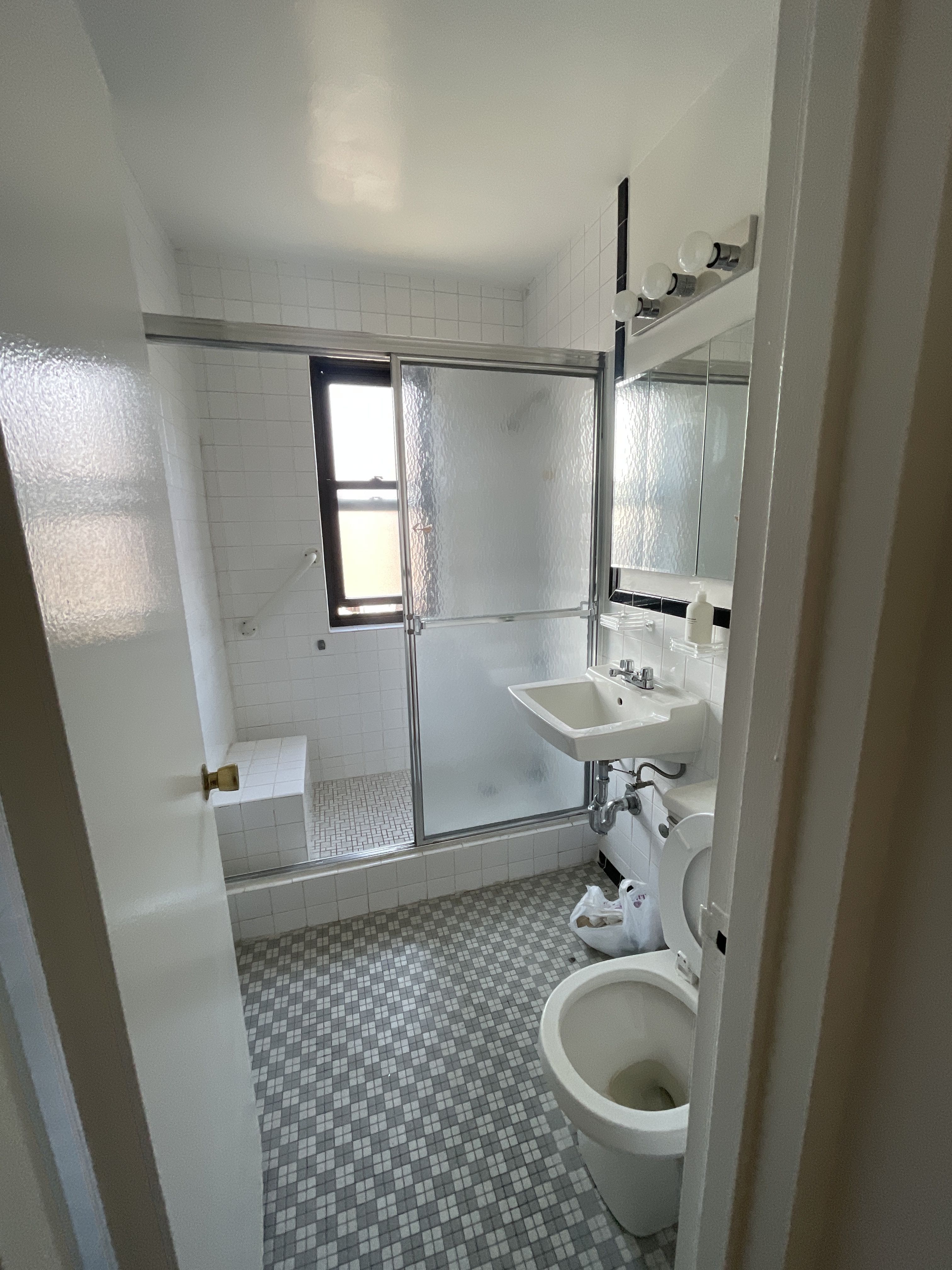 Construction in progress during a post-war co-op renovation at 413 Grand Street on the Lower East Side, Manhattan, by Gallery KBNY (view 1)