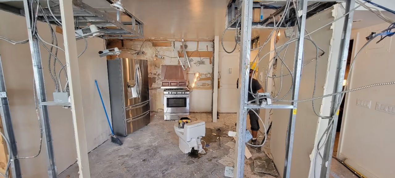 Pre-renovation or in-progress view of a post-war co-op renovation at 130 East 18th Street in Gramercy Park, Manhattan, by Gallery KBNY (view 8)