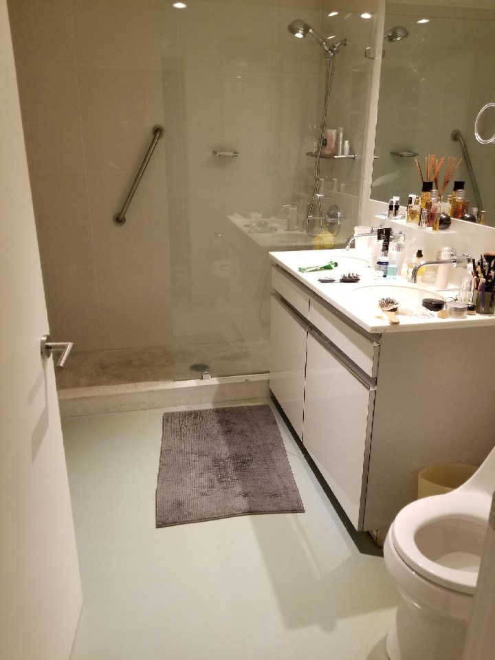 Interior before a condo bathroom renovation at 259 East 7th Street in the East Village, Manhattan, by Gallery KBNY (view 1)