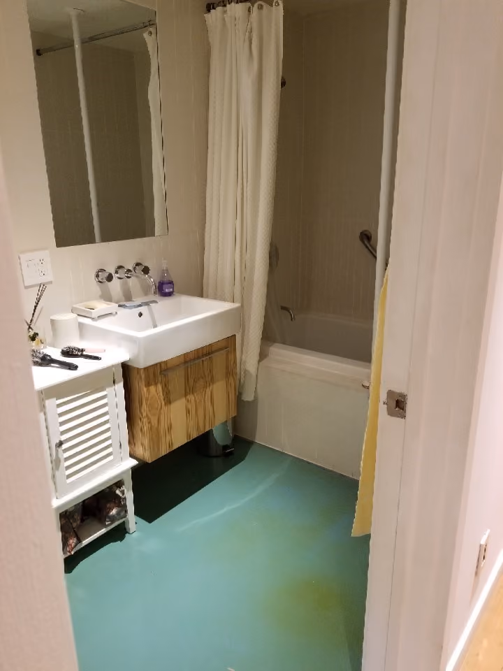 Interior before a condo bathroom renovation at 259 East 7th Street in the East Village, Manhattan, by Gallery KBNY (view 2)
