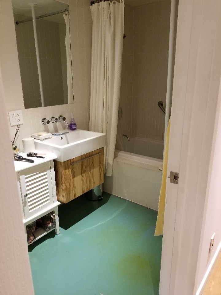 Interior before a condo bathroom renovation at 259 East 7th Street in the East Village, Manhattan, by Gallery KBNY (view 2)