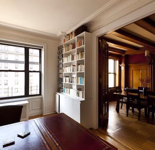 Pre-renovation or in-progress view of a pre-war classic eight co-op renovation at The Manchester at 255 West 108th Street on the Upper West Side, Manhattan, by Gallery KBNY (view 1)
