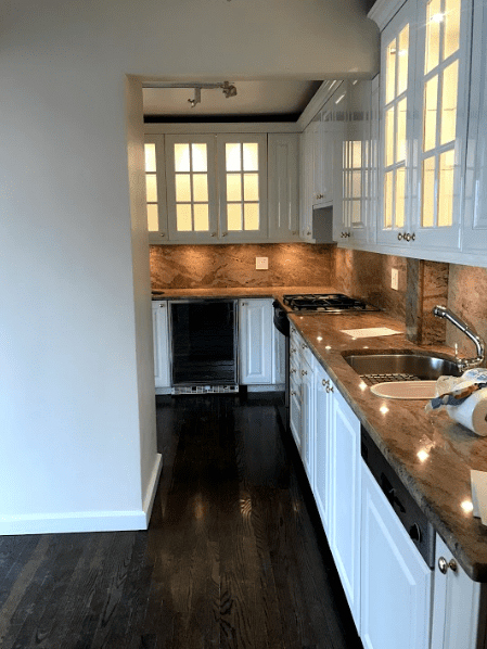 Pre-renovation or in-progress view of a co-op renovation at Lincoln Towers at 140 West End Avenue on the Upper West Side, Manhattan, by Gallery KBNY (view 1)