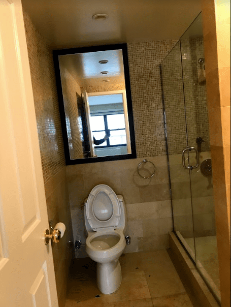 Pre-renovation or in-progress view of a co-op renovation at Lincoln Towers at 140 West End Avenue on the Upper West Side, Manhattan, by Gallery KBNY (view 2)