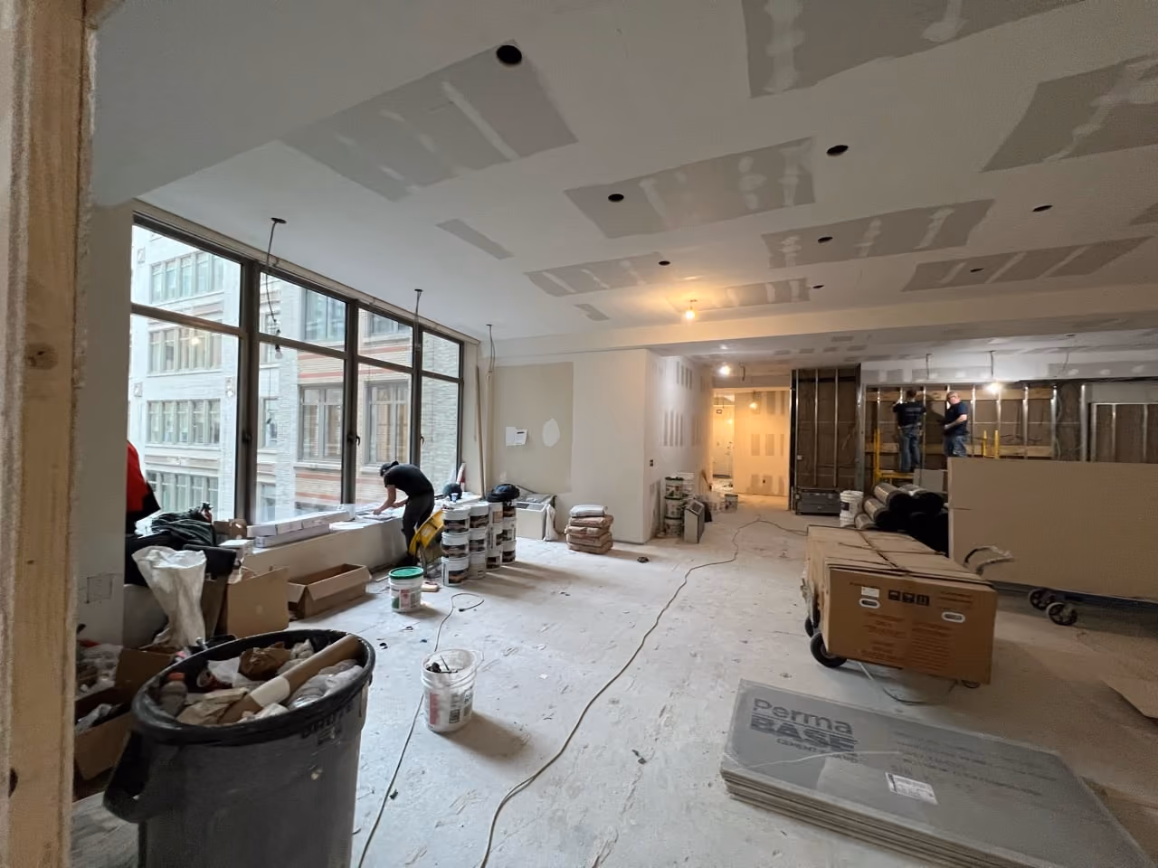 Pre-renovation or in-progress view of a pre-war condo renovation at The Chelsea Mercantile at 252 Seventh Avenue in Chelsea, Manhattan, by Gallery KBNY (view 12)