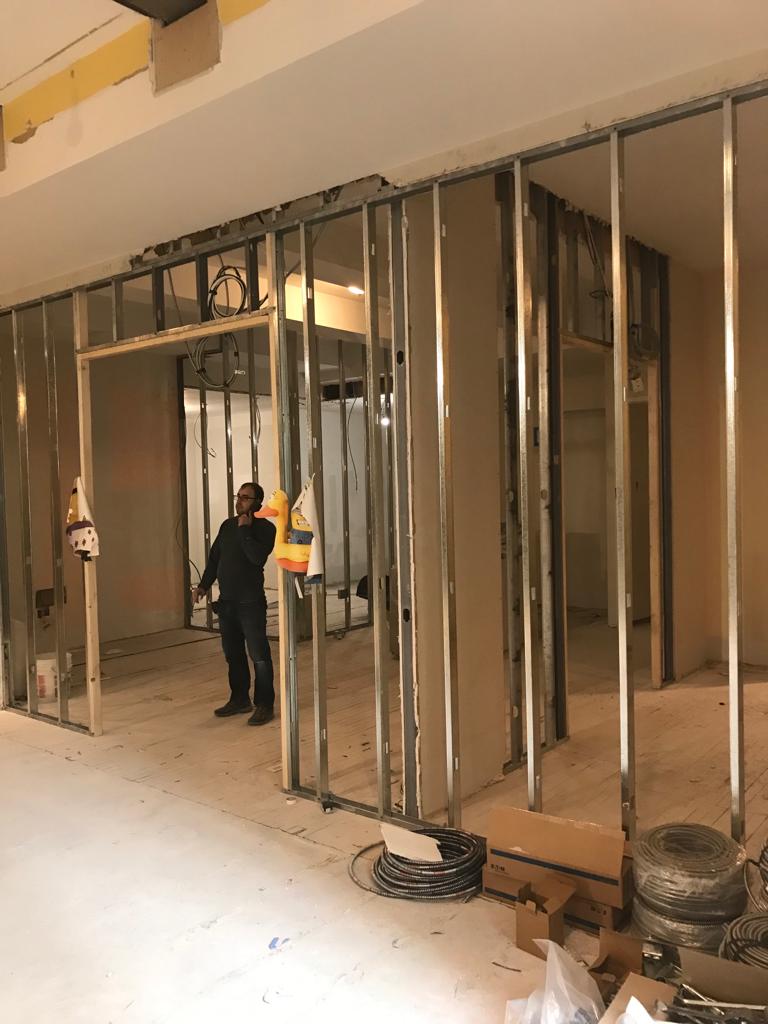 Pre-renovation or in-progress view of a pre-war condo renovation at The Chelsea Mercantile at 252 Seventh Avenue in Chelsea, Manhattan, by Gallery KBNY (view 5)
