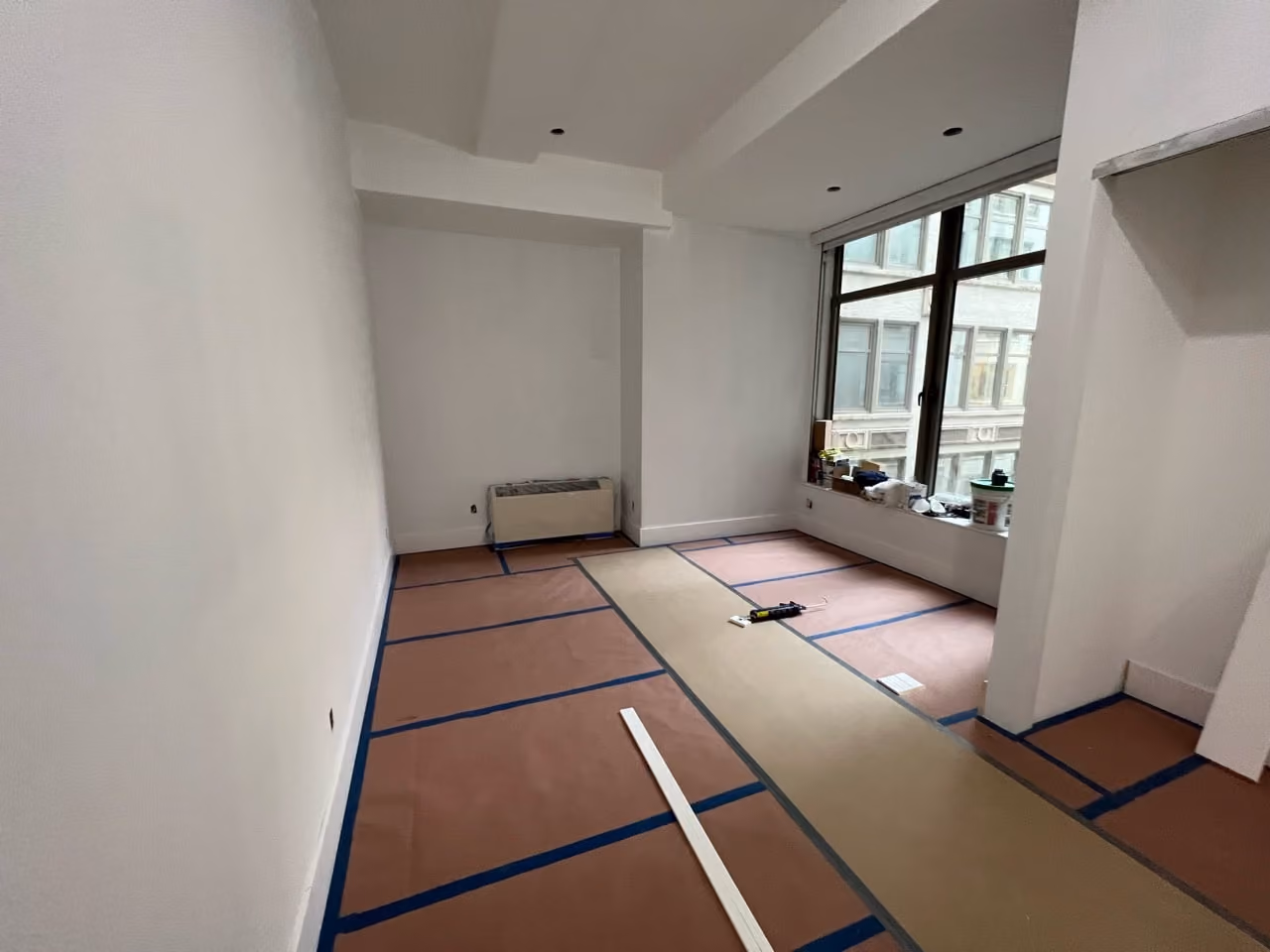 Pre-renovation or in-progress view of a pre-war condo renovation at The Chelsea Mercantile at 252 Seventh Avenue in Chelsea, Manhattan, by Gallery KBNY (view 15)