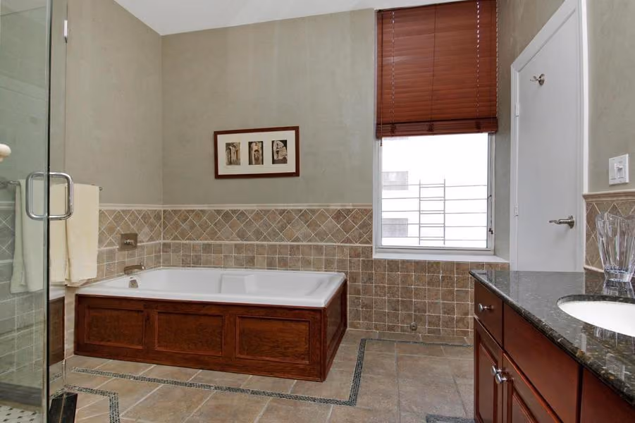 Interior before a loft bathroom renovation at 9 Murray Street in Tribeca, Manhattan, by Gallery KBNY