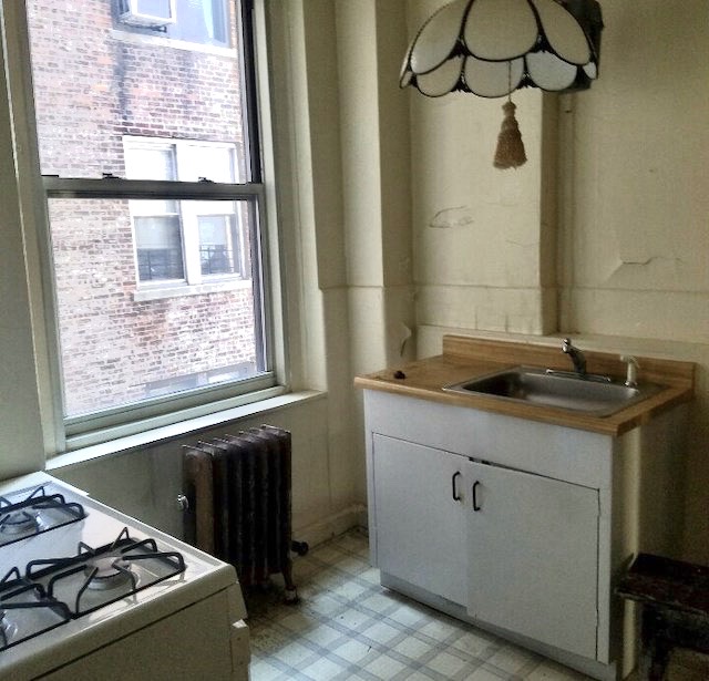 Interior before a pre-war co-op renovation at 895 West End Avenue on the Upper West Side, Manhattan, by Gallery KBNY (view 1)