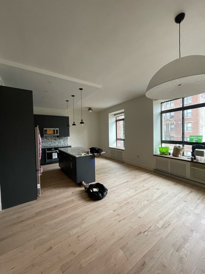 Construction in progress during a pre-war co-op combination renovation at 23 East 10th Street in Greenwich Village, Manhattan, by Gallery KBNY (view 12)