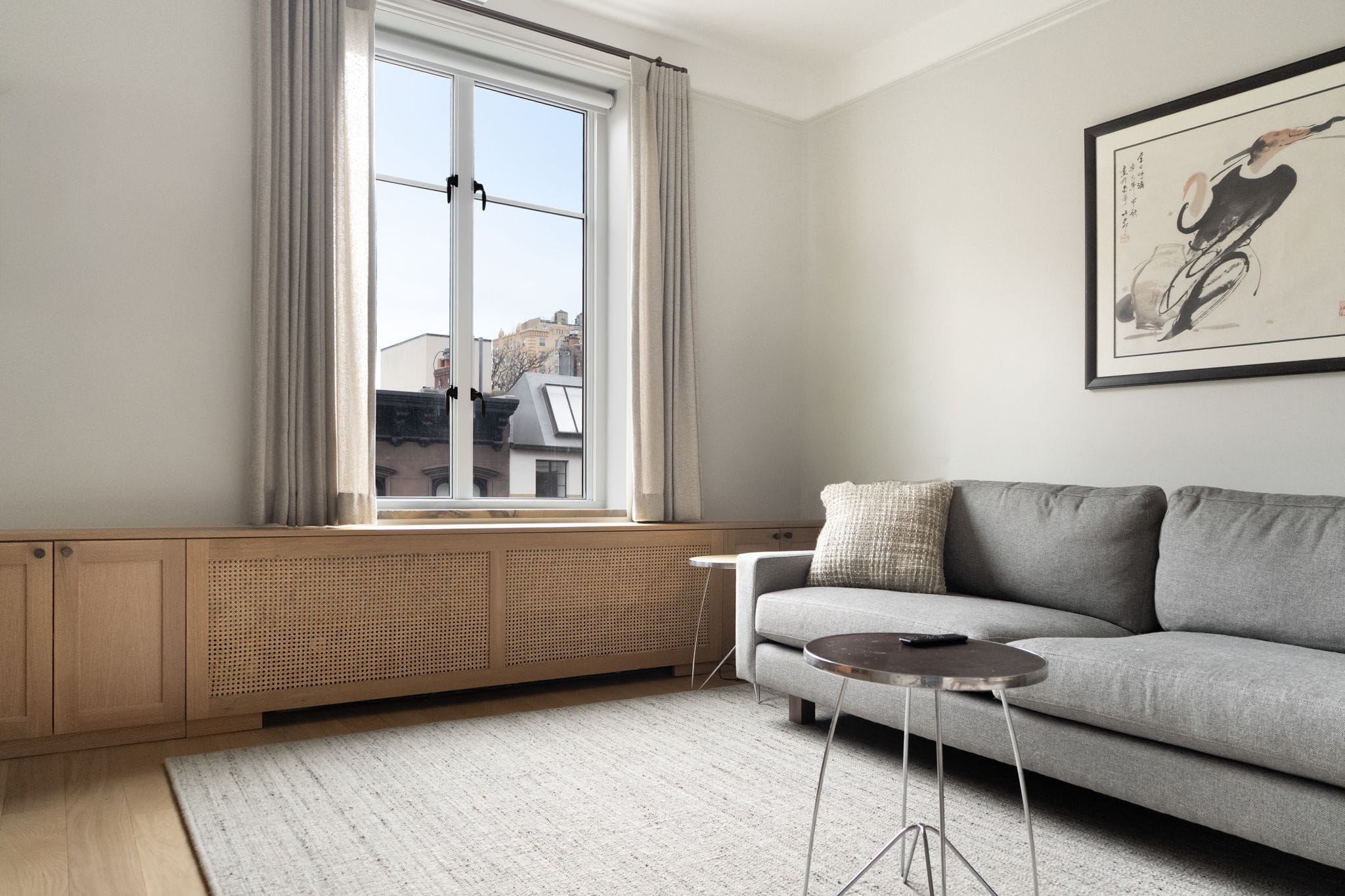Renovated interior of a pre-war co-op at The Windsor Arms at 61 West 9th Street in Greenwich Village, Manhattan, by Gallery KBNY (continued view 2)