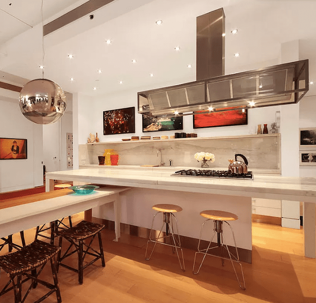 Original loft kitchen before renovation at Sky Lofts, 145 Hudson Street, in Tribeca, Manhattan, by Gallery KBNY