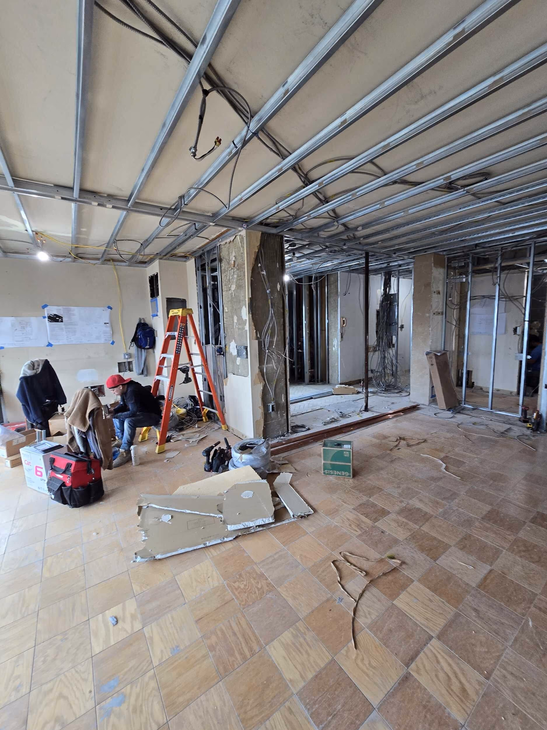 Pre-renovation or in-progress view of a post-war co-op renovation at 425 East 58th Street in Sutton Place, Manhattan, by Gallery KBNY (view 13)