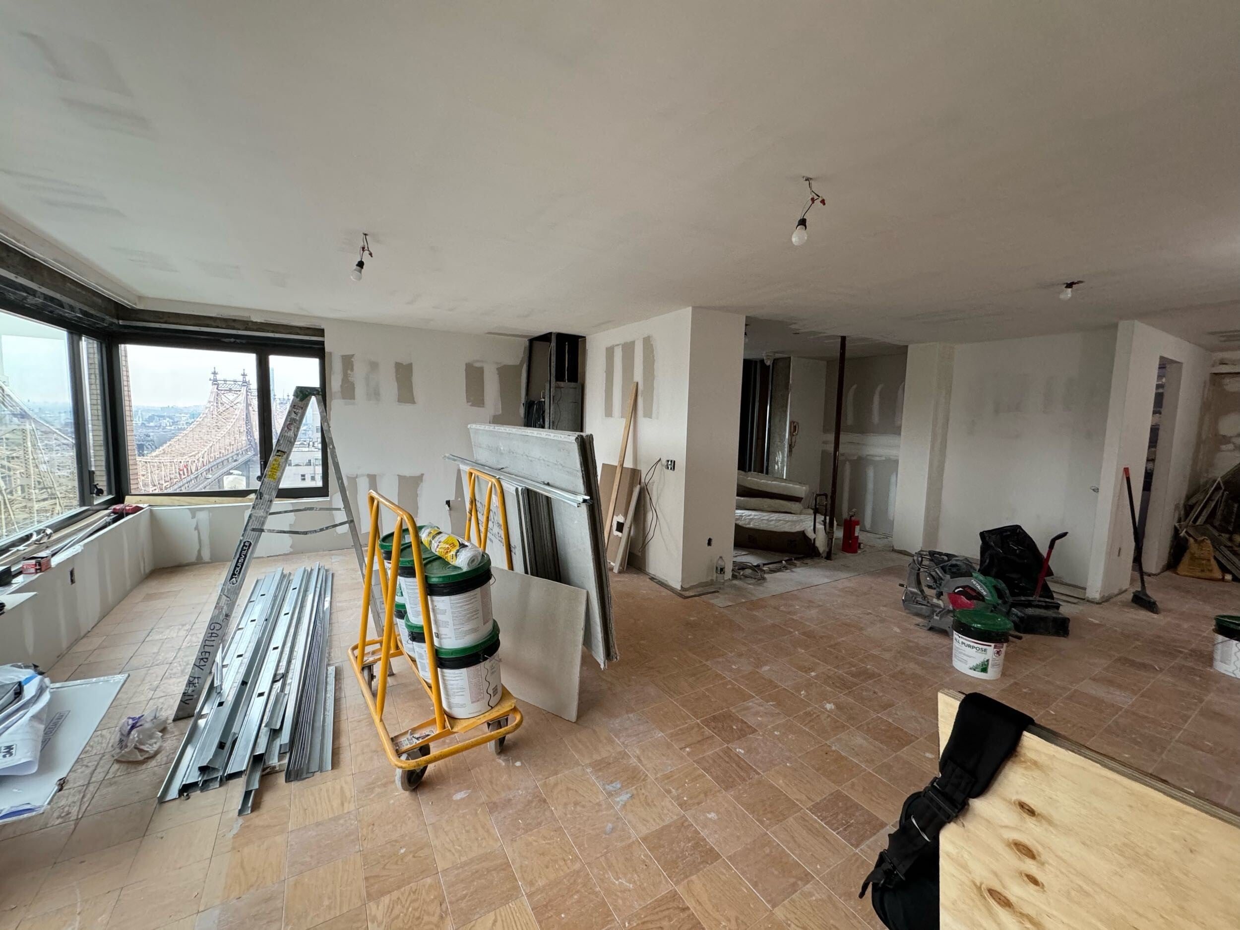 Pre-renovation or in-progress view of a post-war co-op renovation at 425 East 58th Street in Sutton Place, Manhattan, by Gallery KBNY (view 15)