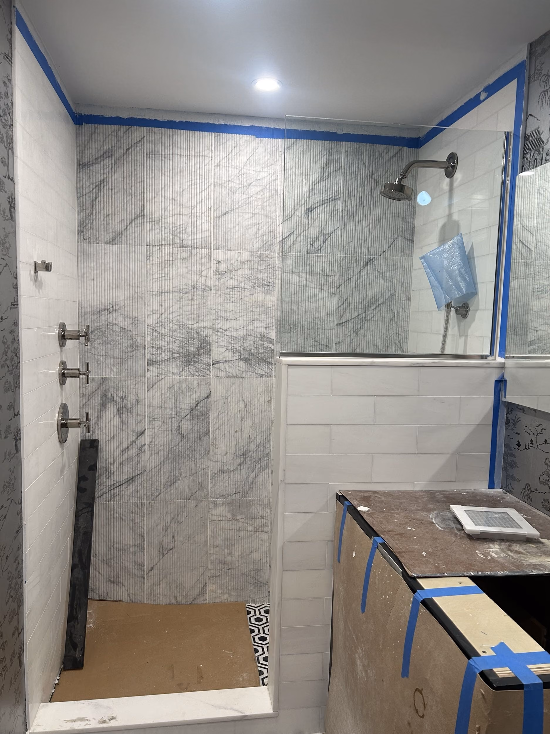 Pre-renovation or in-progress view of a post-war co-op renovation at 425 East 58th Street in Sutton Place, Manhattan, by Gallery KBNY (view 23)
