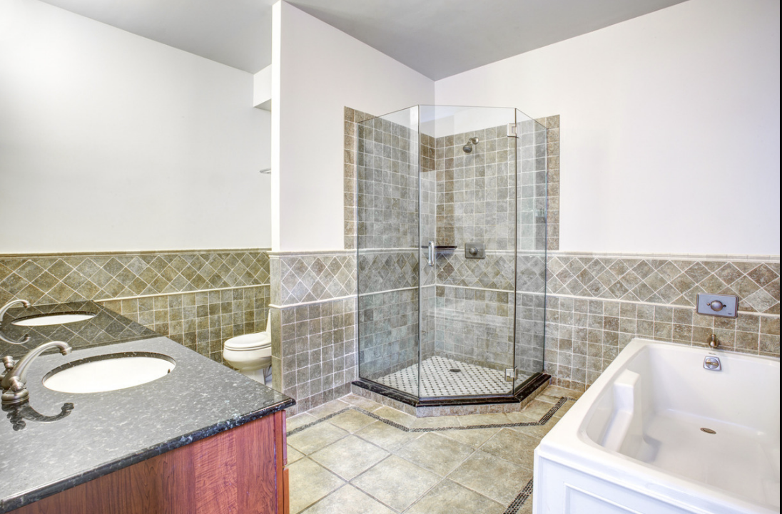 Interior before a condo ensuite bathroom renovation at 9 Murray Street in Tribeca, Manhattan, by Gallery KBNY