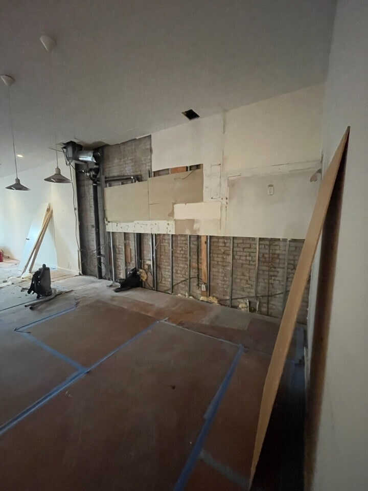 Pre-renovation or in-progress view of a pre-war loft condo renovation at 345 Greenwich Street in Tribeca, Manhattan, by Gallery KBNY (view 9)