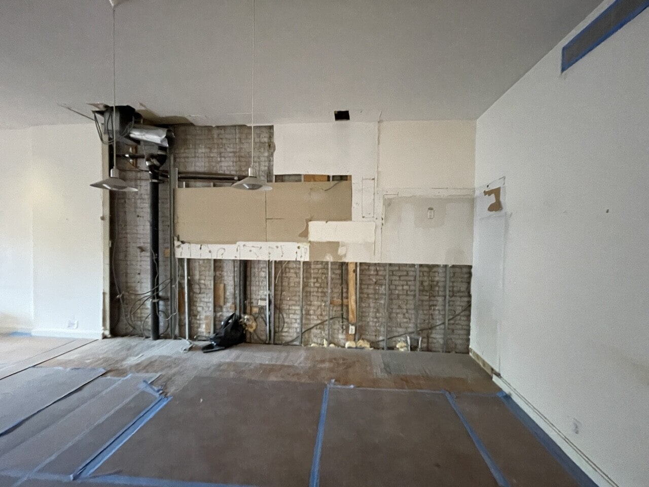 Pre-renovation or in-progress view of a pre-war loft condo renovation at 345 Greenwich Street in Tribeca, Manhattan, by Gallery KBNY (view 10)