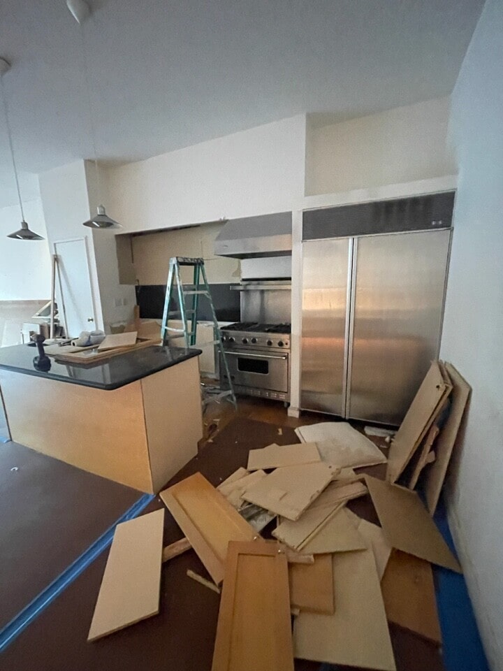Pre-renovation or in-progress view of a pre-war loft condo renovation at 345 Greenwich Street in Tribeca, Manhattan, by Gallery KBNY (view 14)