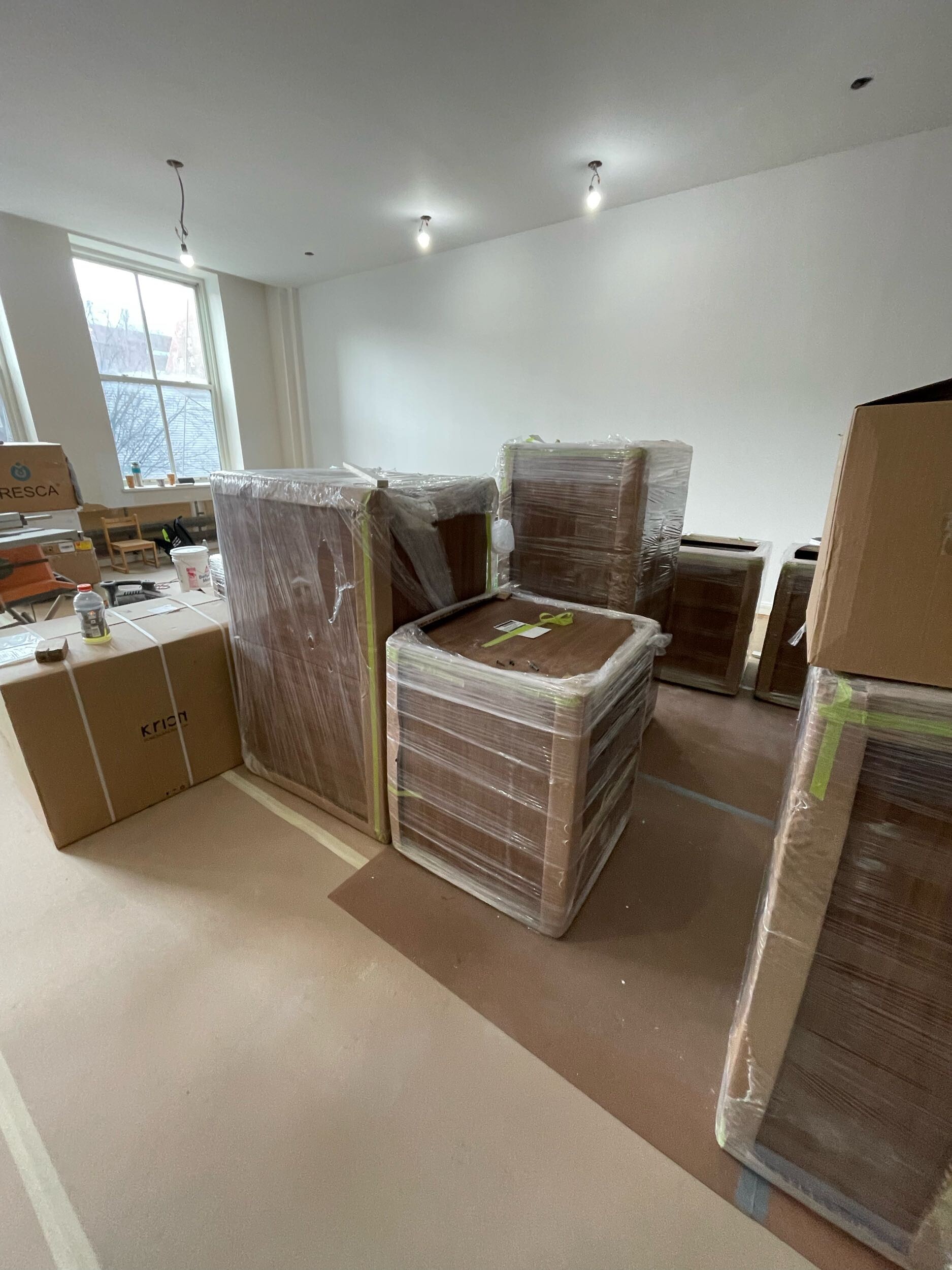 Pre-renovation or in-progress view of a pre-war loft condo renovation at 345 Greenwich Street in Tribeca, Manhattan, by Gallery KBNY (view 15)