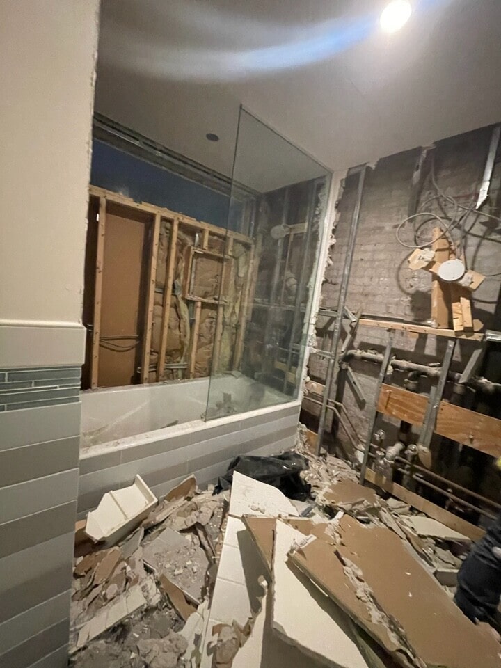 Pre-renovation or in-progress view of a pre-war loft condo renovation at 345 Greenwich Street in Tribeca, Manhattan, by Gallery KBNY (view 13)