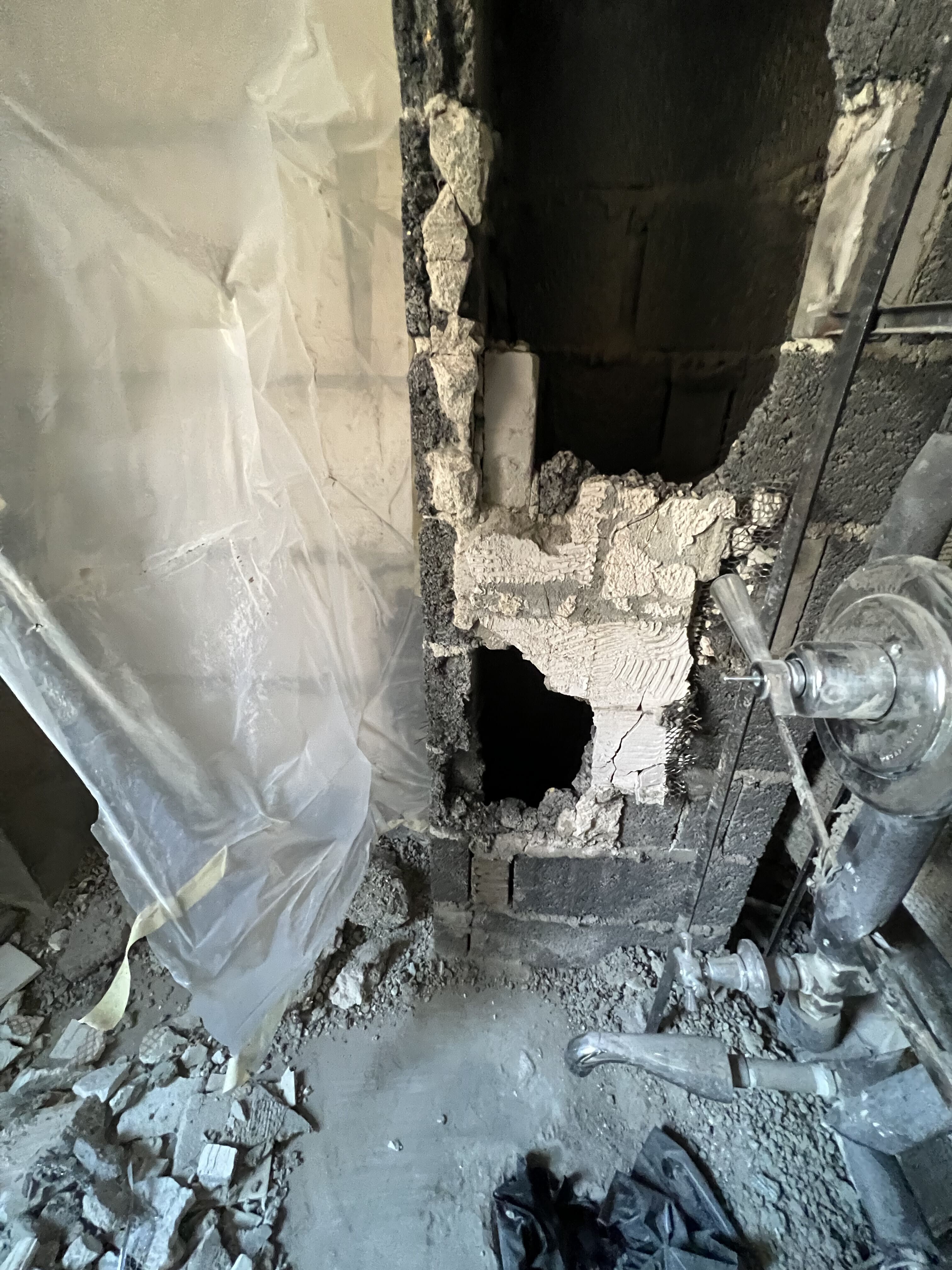Pre-renovation or in-progress view of a post-war co-op renovation at 55 East End Avenue on the Upper East Side, Manhattan, by Gallery KBNY (view 6)