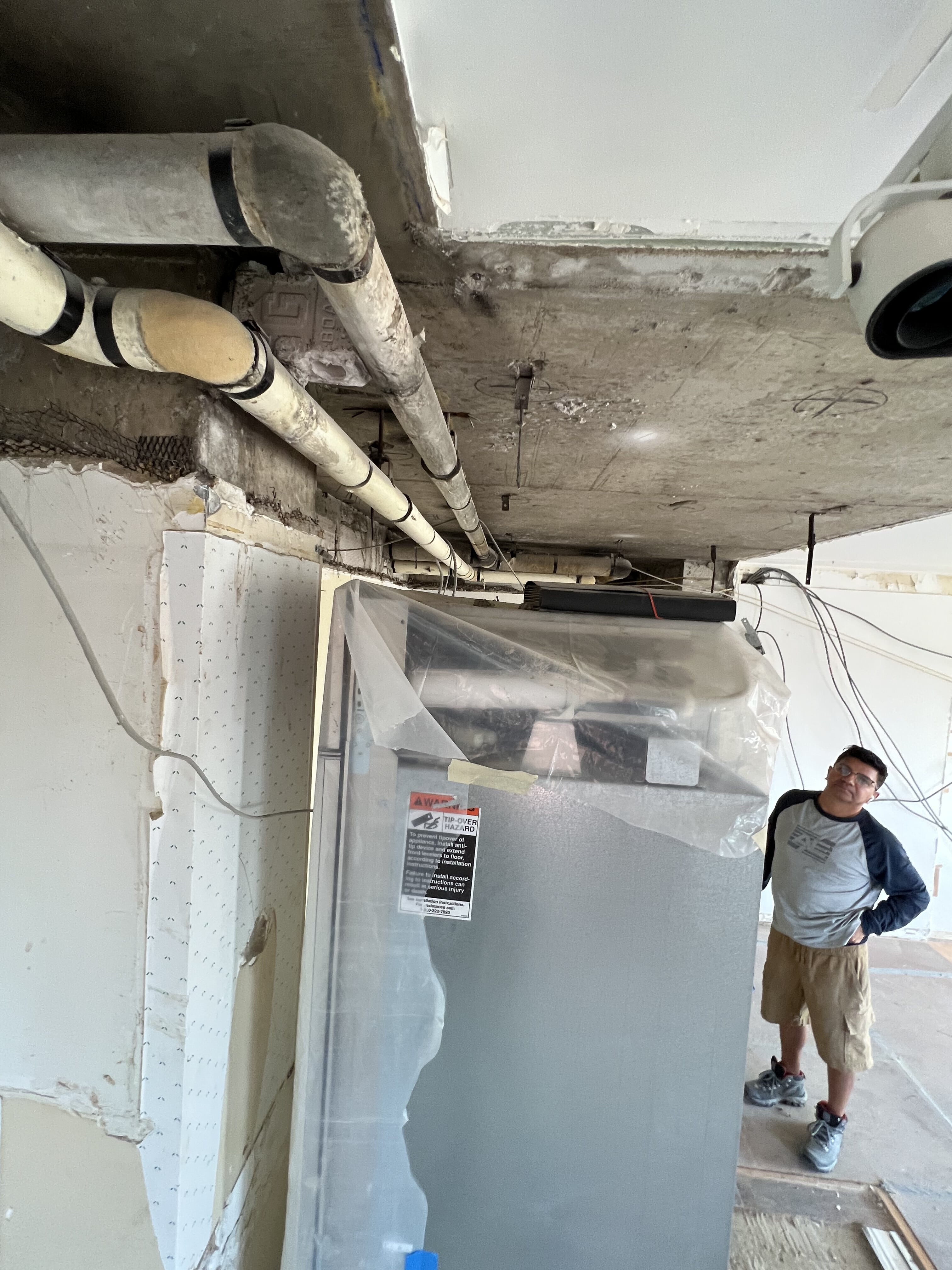 Pre-renovation or in-progress view of a post-war co-op renovation at 55 East End Avenue on the Upper East Side, Manhattan, by Gallery KBNY (view 5)